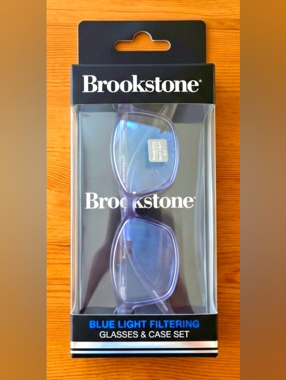 Brookstone Blue Light Filtering Glasses & Case Set NIB